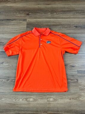 PGA Tour Florida Gators Polo Shirt Men’s Large Blue Orange Embroidered Golf UF